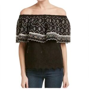 Hemant & Nandita by Anthropologie Mavra off the shoulder, embroidered blouse.
